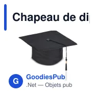 Chapeau de diplômé personnalisable en polyester noir avec logo - Graduation - Miniature 2