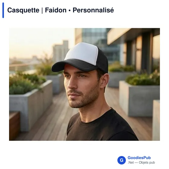 Casquette personnalisable Faidon avec logo - 5 panneaux - Image 3