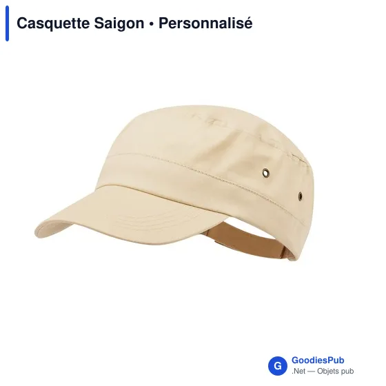 Casquette personnalisable Saigon avec logo - modèle militaire - Image 1