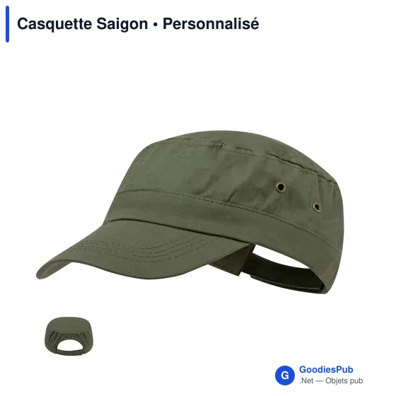 Casquette personnalisable Saigon avec logo - modèle militaire - Image 12