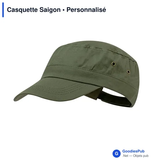 Casquette personnalisable Saigon avec logo - modèle militaire - Image 3