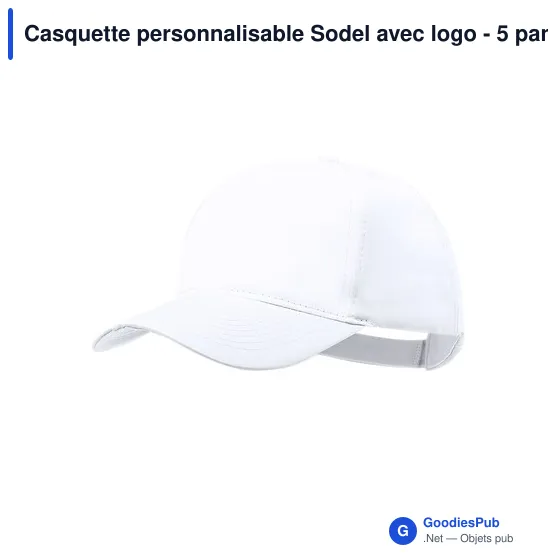 Casquette personnalisable Sodel avec logo - 5 panneaux - Image 1