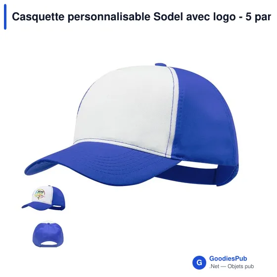 Casquette personnalisable Sodel avec logo - 5 panneaux - Image 2