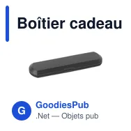 Boîtier cadeau personnalisable pour stylos - Cassette une pièceavec logo - Miniature 1