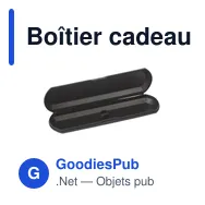 Boîtier cadeau personnalisable pour stylos - Cassette une pièceavec logo - Miniature 2