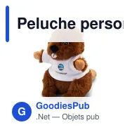 Peluche personnalisable Castor avec logo - Gavin - Miniature 1