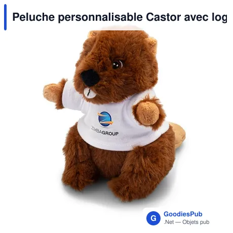 Peluche personnalisable Castor avec logo - Gavin