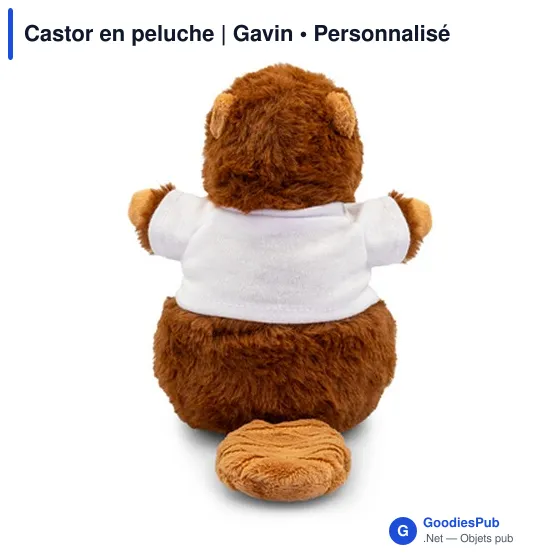 Peluche personnalisable Castor avec logo - Gavin - Image 4