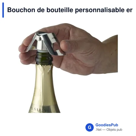 Bouchon de bouteille personnalisable en acier inoxydable - Celebrateavec logo