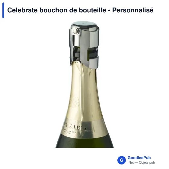 Bouchon de bouteille personnalisable en acier inoxydable - Celebrateavec logo - Image 2