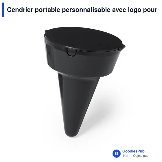 Cendrier portable personnalisable avec logo pour entreprises - Image 1