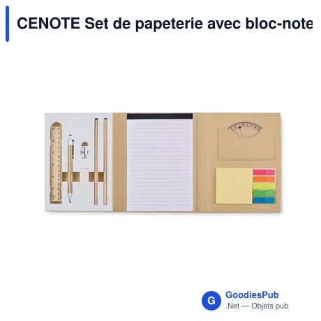 CENOTE Set de papeterie avec bloc-note