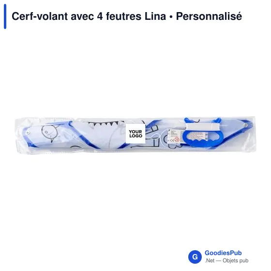 Cerf-volant personnalisable avec logo et 4 feutres Lina - Image 3