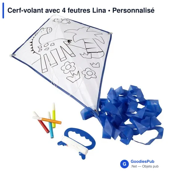 Cerf-volant personnalisable avec logo et 4 feutres Lina - Image 5