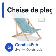 Chaise de plage pliante personnalisable en bois avec logo - Sublimation - Miniature 1