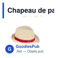 Chapeau de paille personnalisable en papier avec bande colorée et logo - Summer - Miniature 1