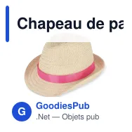 Chapeau de paille personnalisable en papier avec bande colorée et logo - Summer - Miniature 3