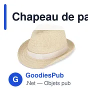Chapeau de paille personnalisable en papier avec bande colorée et logo - Summer - Miniature 4