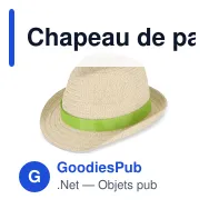 Chapeau de paille personnalisable en papier avec bande colorée et logo - Summer - Miniature 5