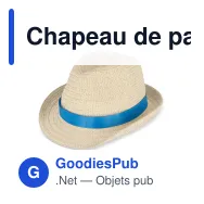 Chapeau de paille personnalisable en papier avec bande colorée et logo - Summer - Miniature 6