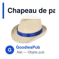 Chapeau de paille personnalisable en papier avec bande colorée et logo - Summer - Miniature 8