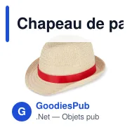 Chapeau de paille personnalisable en papier avec bande colorée et logo - Summer - Miniature 9
