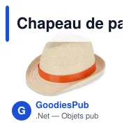 Chapeau de paille personnalisable en papier avec bande colorée et logo - Summer - Miniature 10