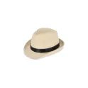 Variante Noir - Chapeau de paille personnalisable en papier avec bande colorée et logo - Summer