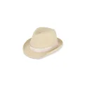 Variante Blanc - Chapeau de paille personnalisable en papier avec bande colorée et logo - Summer