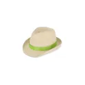 Variante Vert clair - Chapeau de paille personnalisable en papier avec bande colorée et logo - Summer