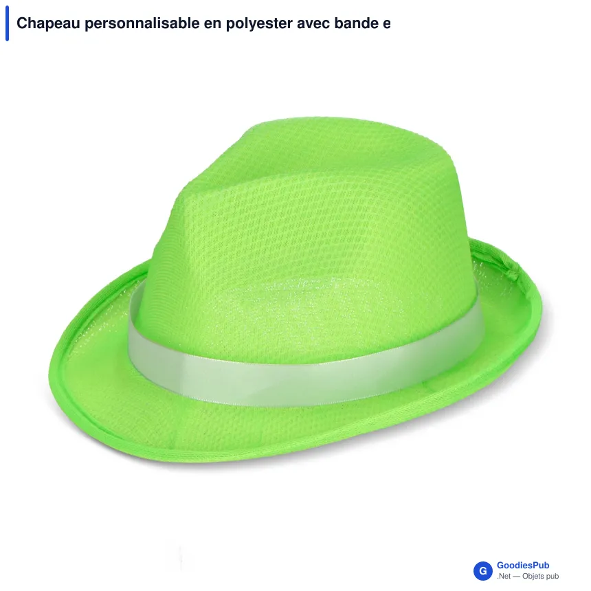 Chapeau personnalisable en polyester avec bande et logo - Couleurs au choix - Image 2