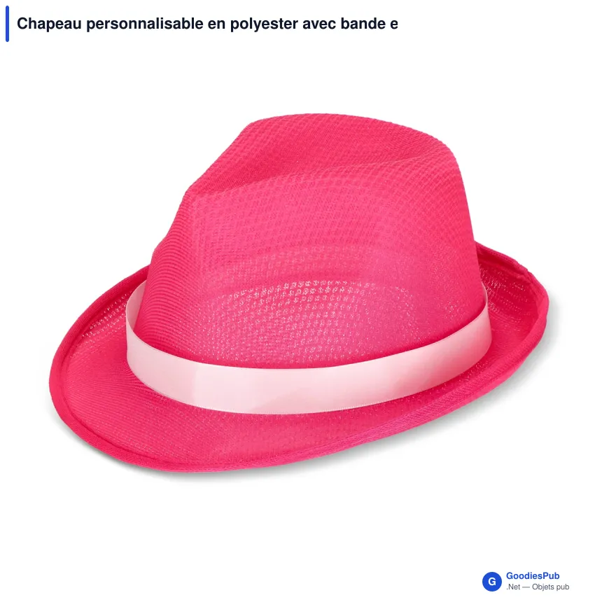 Chapeau personnalisable en polyester avec bande et logo - Couleurs au choix - Image 3
