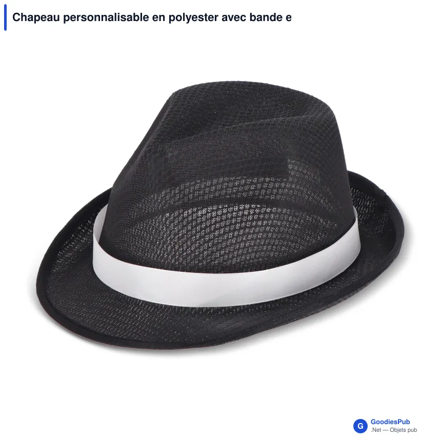 Chapeau personnalisable en polyester avec bande et logo - Couleurs au choix - Image 4