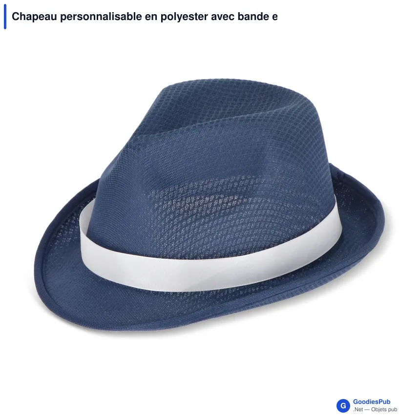 Chapeau personnalisable en polyester avec bande et logo - Couleurs au choix - Image 5
