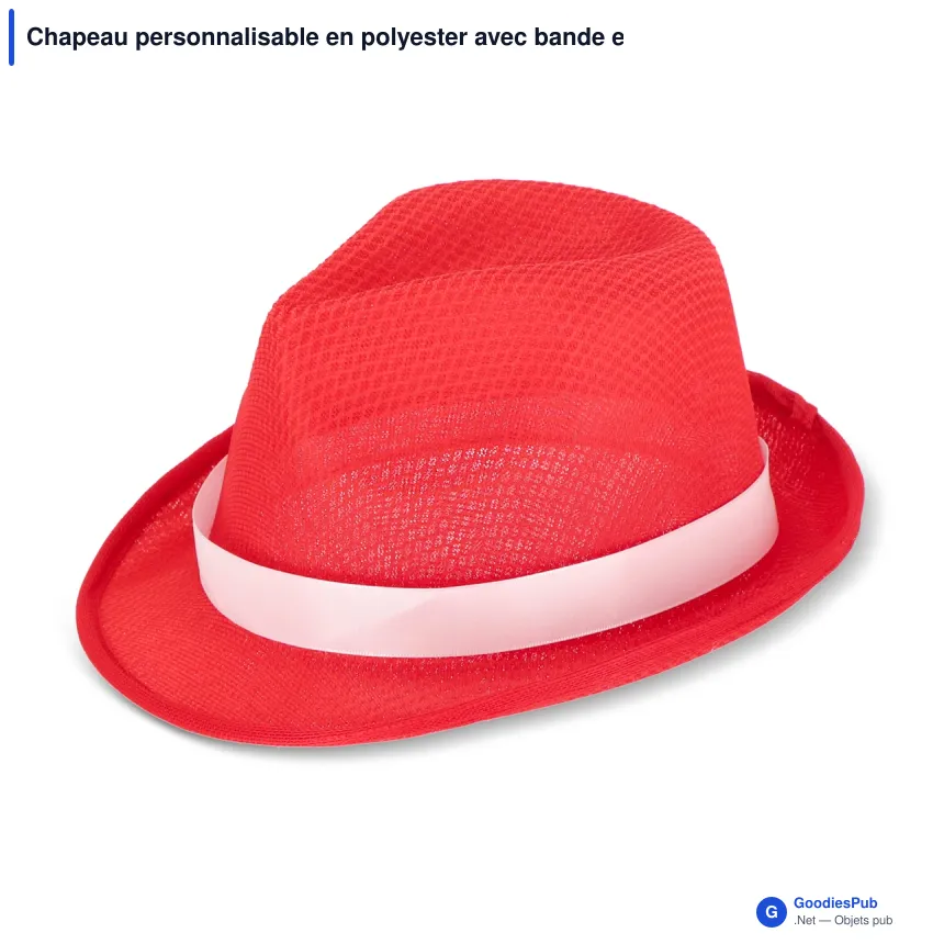 Chapeau personnalisable en polyester avec bande et logo - Couleurs au choix - Image 6