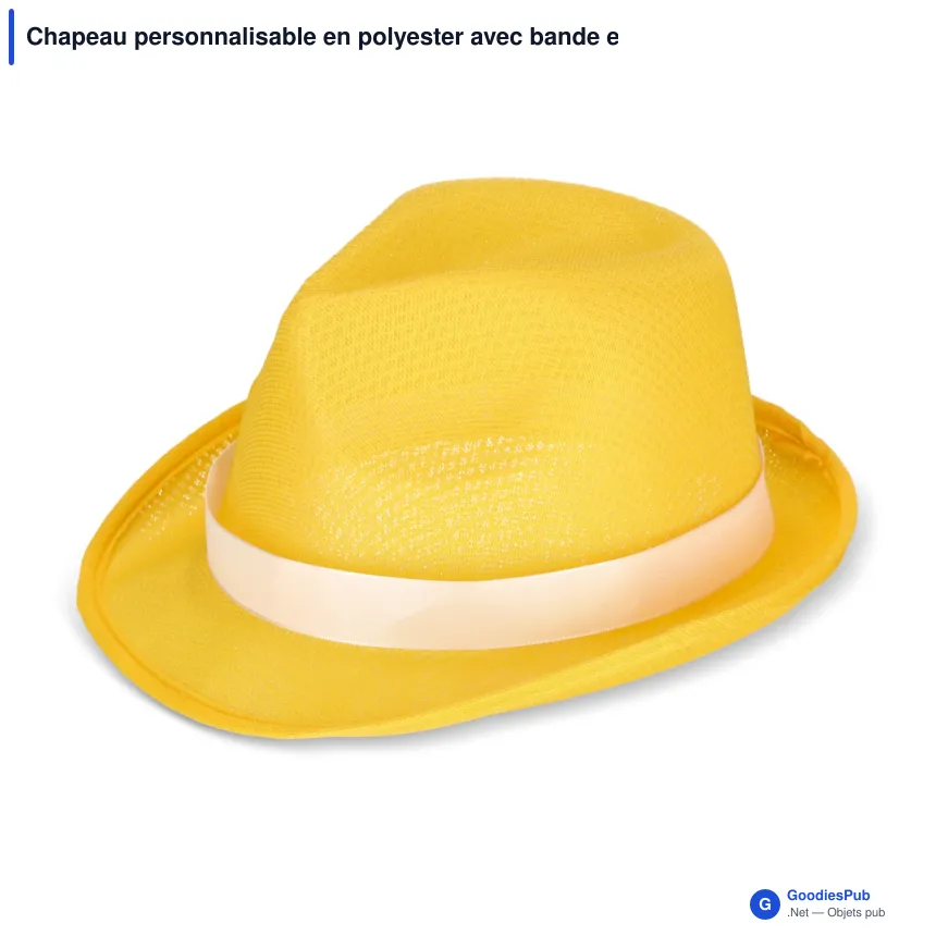 Chapeau personnalisable en polyester avec bande et logo - Couleurs au choix - Image 7