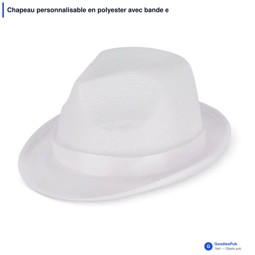 Chapeau personnalisable en polyester avec bande et logo - Couleurs au choix - Image 8