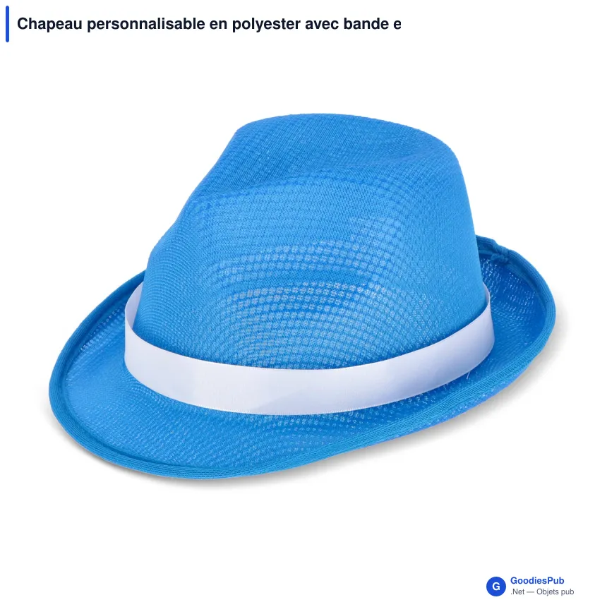 Chapeau personnalisable en polyester avec bande et logo - Couleurs au choix - Image 9
