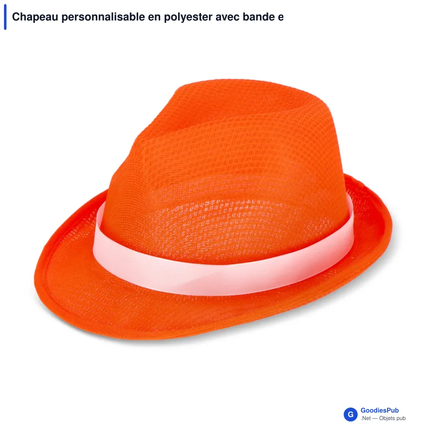 Chapeau personnalisable en polyester avec bande et logo - Couleurs au choix - Image 10