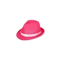 Variante Rose fluo - Chapeau personnalisable en polyester avec bande et logo - Couleurs au choix