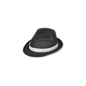 Variante Noir - Chapeau personnalisable en polyester avec bande et logo - Couleurs au choix