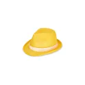 Variante Jaune - Chapeau personnalisable en polyester avec bande et logo - Couleurs au choix