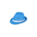 Variante Bleu - Chapeau personnalisable en polyester avec bande et logo - Couleurs au choix
