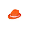 Variante Orange - Chapeau personnalisable en polyester avec bande et logo - Couleurs au choix