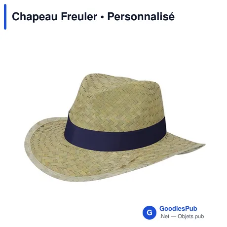 Chapeau en paille personnalisable avec logo - Modèle Freuler