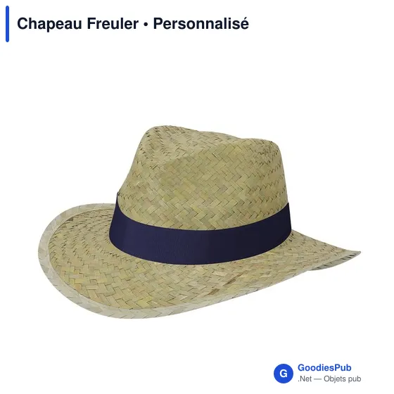 Chapeau en paille personnalisable avec logo - Modèle Freuler - Image 1