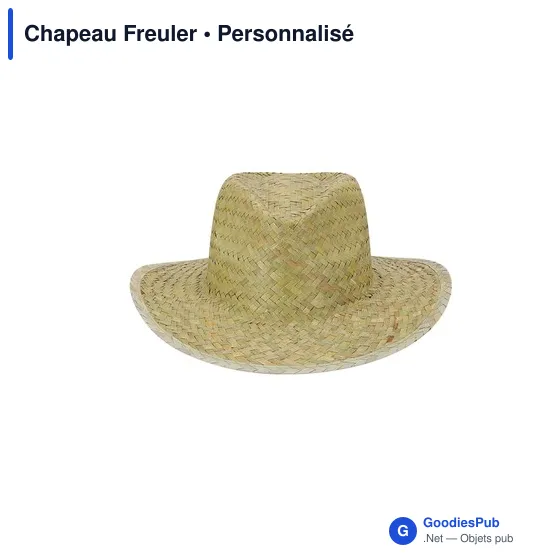 Chapeau en paille personnalisable avec logo - Modèle Freuler - Image 2