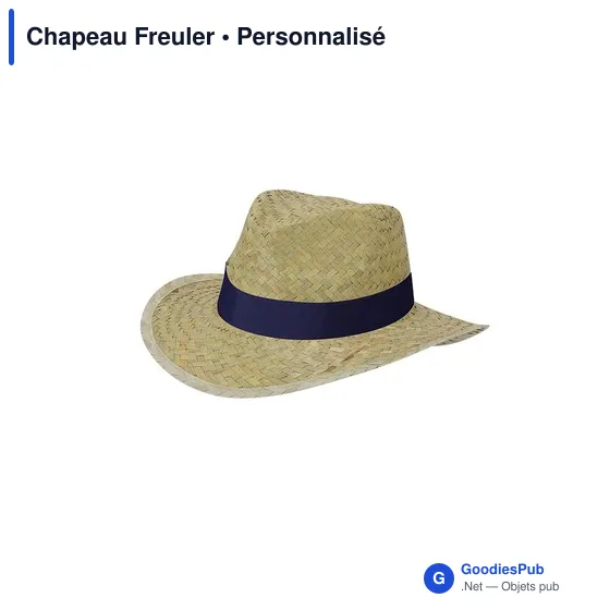 Chapeau en paille personnalisable avec logo - Modèle Freuler - Image 3
