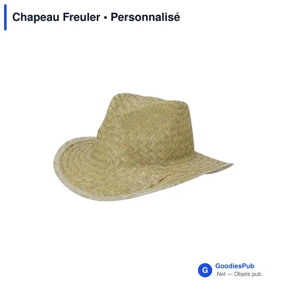 Chapeau en paille personnalisable avec logo - Modèle Freuler - Image 4