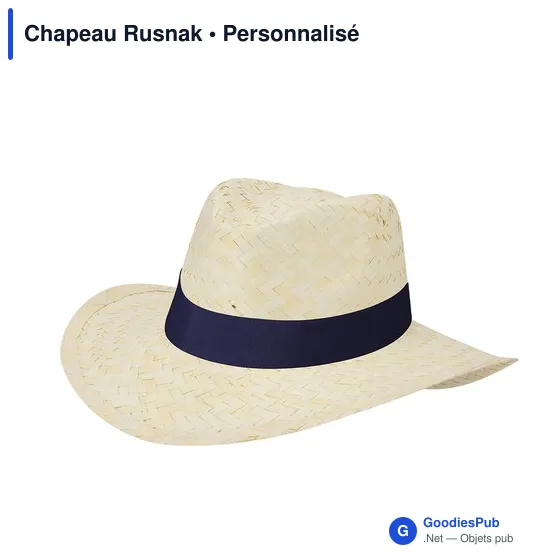 Chapeau en paille personnalisable avec logo - Chapeau Rusnak - Image 1